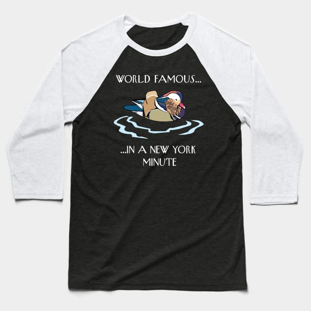 Central Park Mandarin Duck Baseball T-Shirt by sketchpets